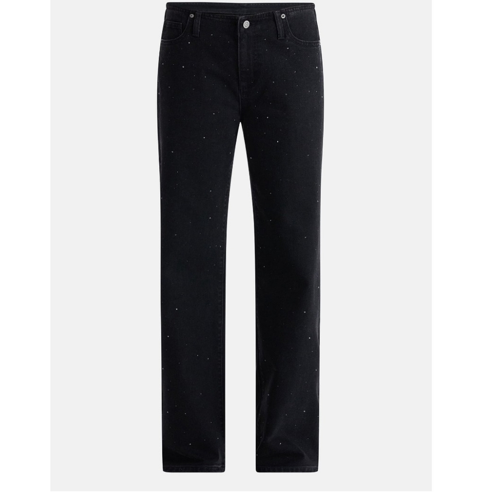 No Boundaries Black Denim Pants Rhinestone Studded Juniors Size 15 Flare